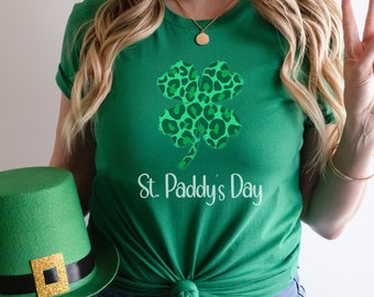St Patrick's Day Shamrock Shirt – Woman’s Saint Paddy’s Day Tee Shirt – Four Leaf Clover Shirt -  St Patty’s Gift Shirt- Irish Tee Shirt
