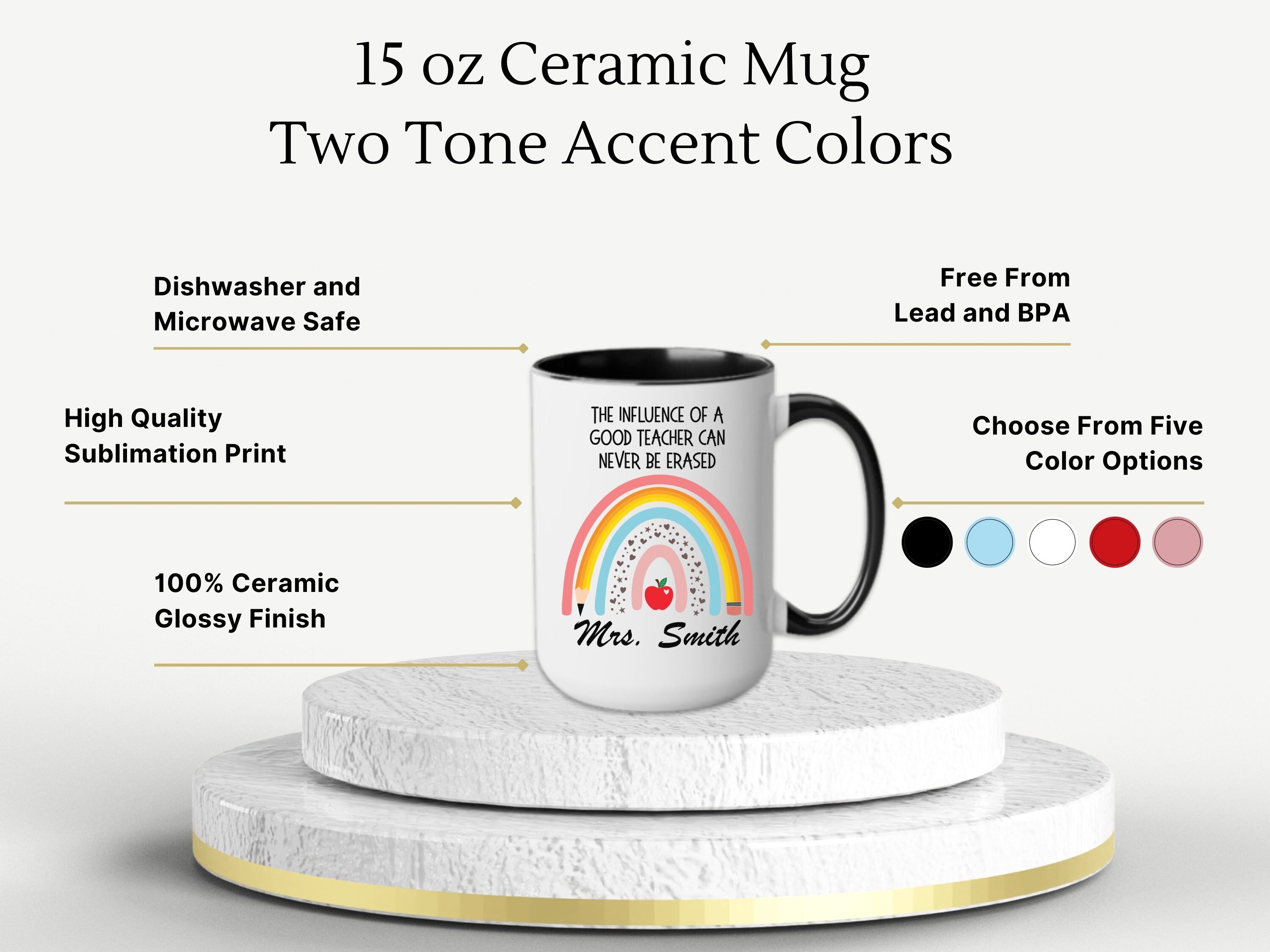 I Teach Smart Cookies Teacher Appreciation Ceramic Two-tone Coffee Mugs,  15oz 