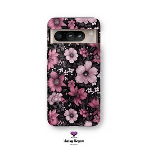 Google Pixel Two Piece Custom Phone Case, Beautiful Wild Orchid and Pink Floral Design Pixel Protective Case, Quality TPU Silicon Liner