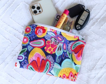 Colour Bloom Personalised Coin Purse, Clutch, Travel Pouch, Make up Bag, Nappy Clutch