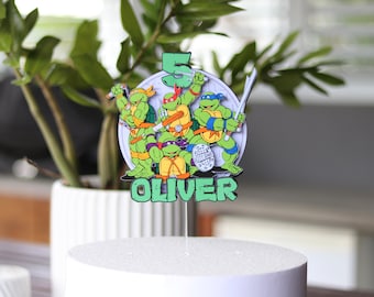 Ninja Turtles Inspired 3D Cake Topper and Stickers