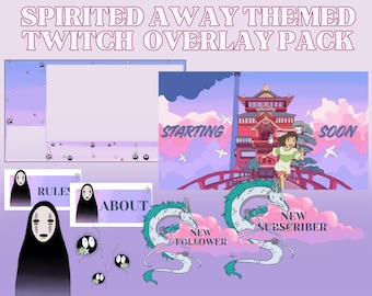 Paquete de superposiciones para Twitch con temática de El viaje de Chihiro