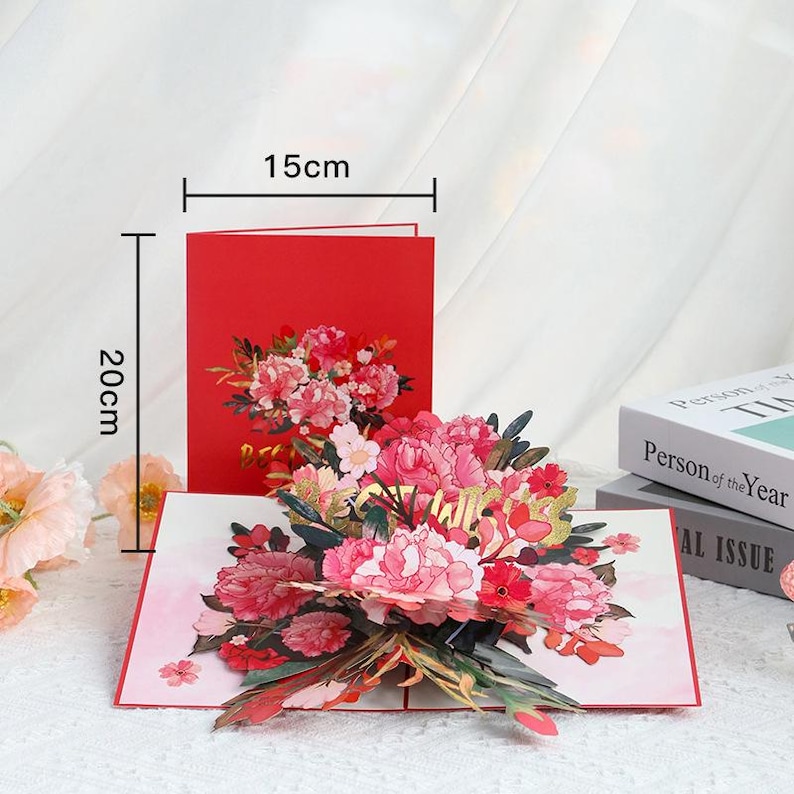 3D Pop up Mother's Day Greeting Card Birthday Card Flower for Mum Wife ...