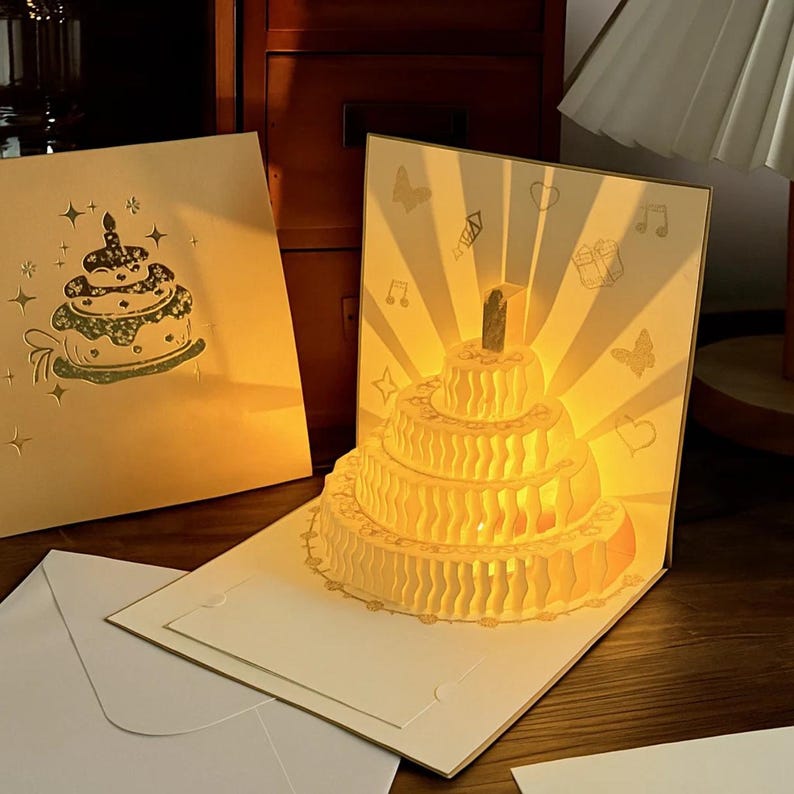 3D Pop up Birthday Card With Music LED & Recording Voice or Lights ...