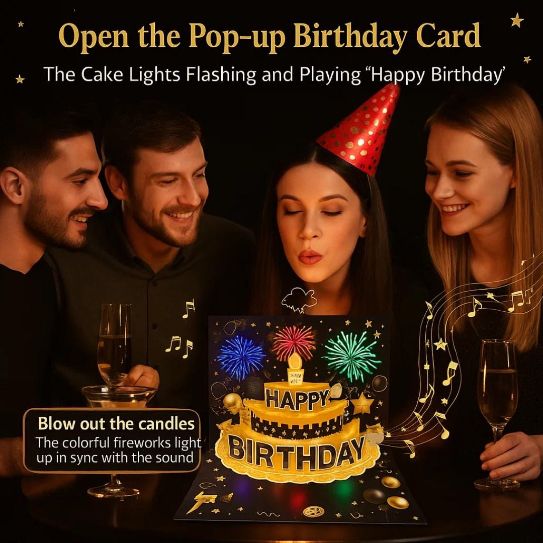 3D Pop up Birthday Card With Music LED & Recording Voice or Lights ...