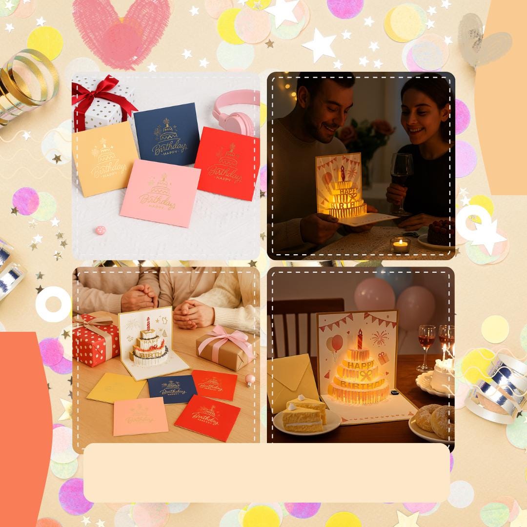 3D Pop up Birthday Card With Music LED & Recording Voice or Lights ...