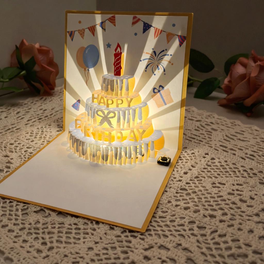 3D Pop up Birthday Card With Music LED & Recording Voice or Lights ...