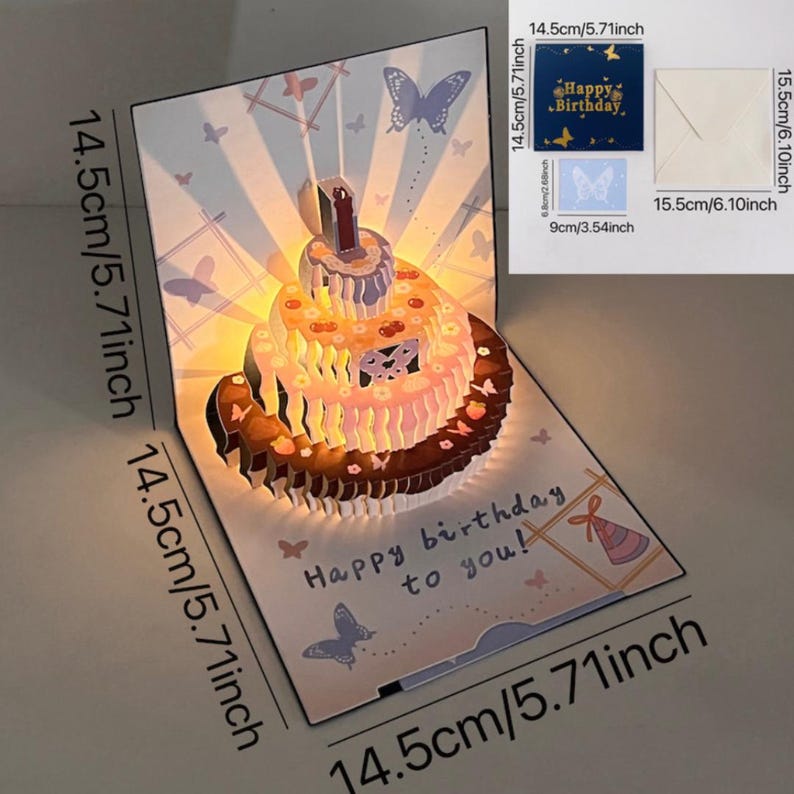 3D Pop up Birthday Card With Music LED & Recording Voice or Lights ...