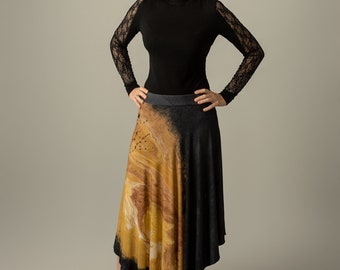 Cosmic Island asymmetrical skirt - art on clothes