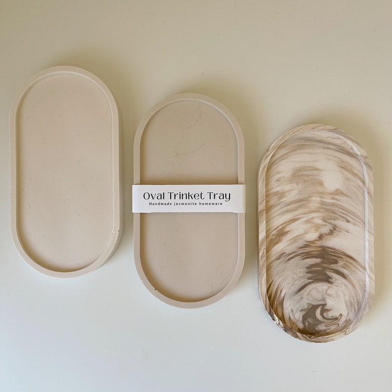 Jesmoniet Dienbladen Neutraal Jesmonite Huishoudartikelen Etsy Nederland