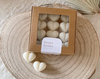 Heart shaped wax melt set - Eco Soy Wax melts - Handpoured Scented Soy Candles – Honey strawberry vanilla 170 ML | Valentines Day