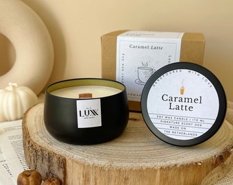 Caramel Latte Scented Candle – Eco Soy Wax Candle – Handpoured Scented Soy Candles –  170 ML | Fall Scented Soy Candles | Autumn Candle