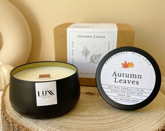 Autumn Leaves Scented Candle – Eco Soy Wax Candle – Handpoured Scented Soy Candles –  170 ML | Fall Scented Soy Candles | Autumn Candle