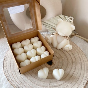 Wax melt & bear candle giftset Eco Soy Wax melts Handpoured Scented Soy Candles Honey strawberry vanilla 170 ML Valentines Day image 3