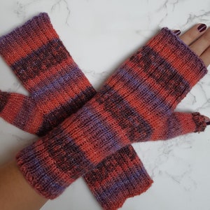 Knitted hand warmers, wrist warmers, cuffs, unique piece
