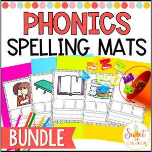 Phonics Word Building and Spelling Activity Cards Bundle | Hands-On Word Work Spelling Practice | Learn to Read Homeschool Phonics Resource