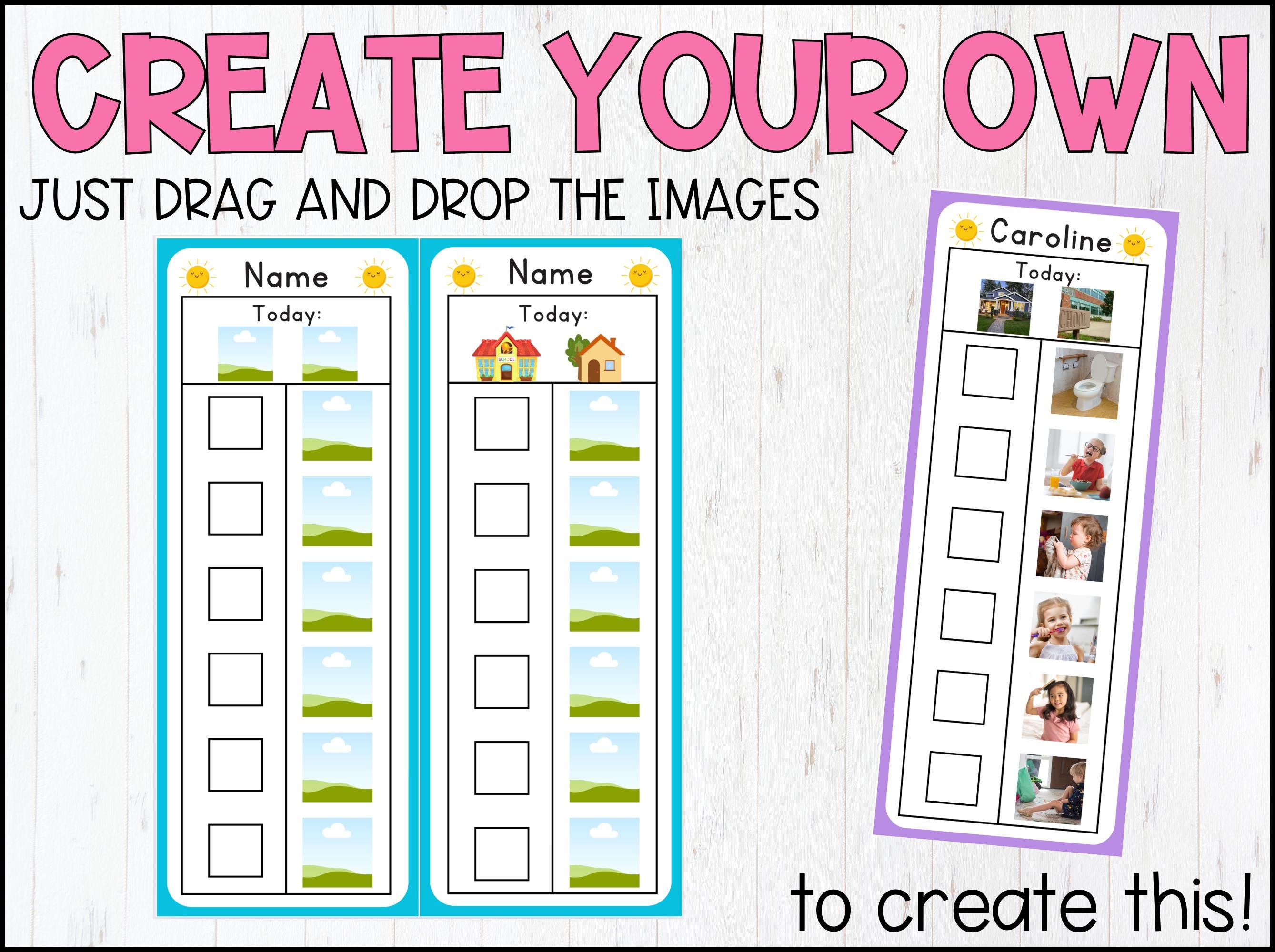 Editable Toddler Routine Chart Canva Template: Visual Daily Checklist ...