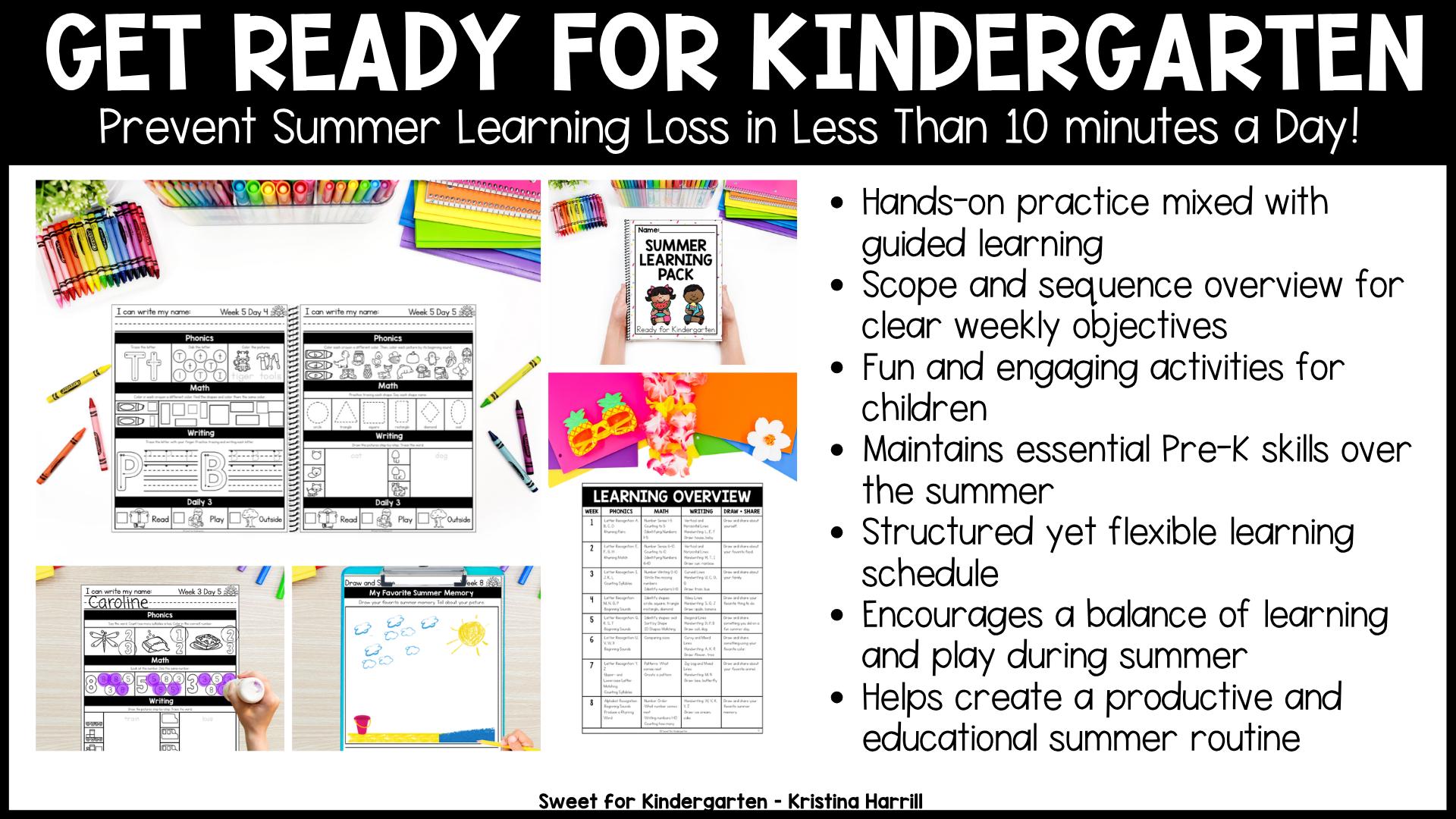 Kindergarten Readiness Workbook Pre-k Summer Learning Activities Get ...