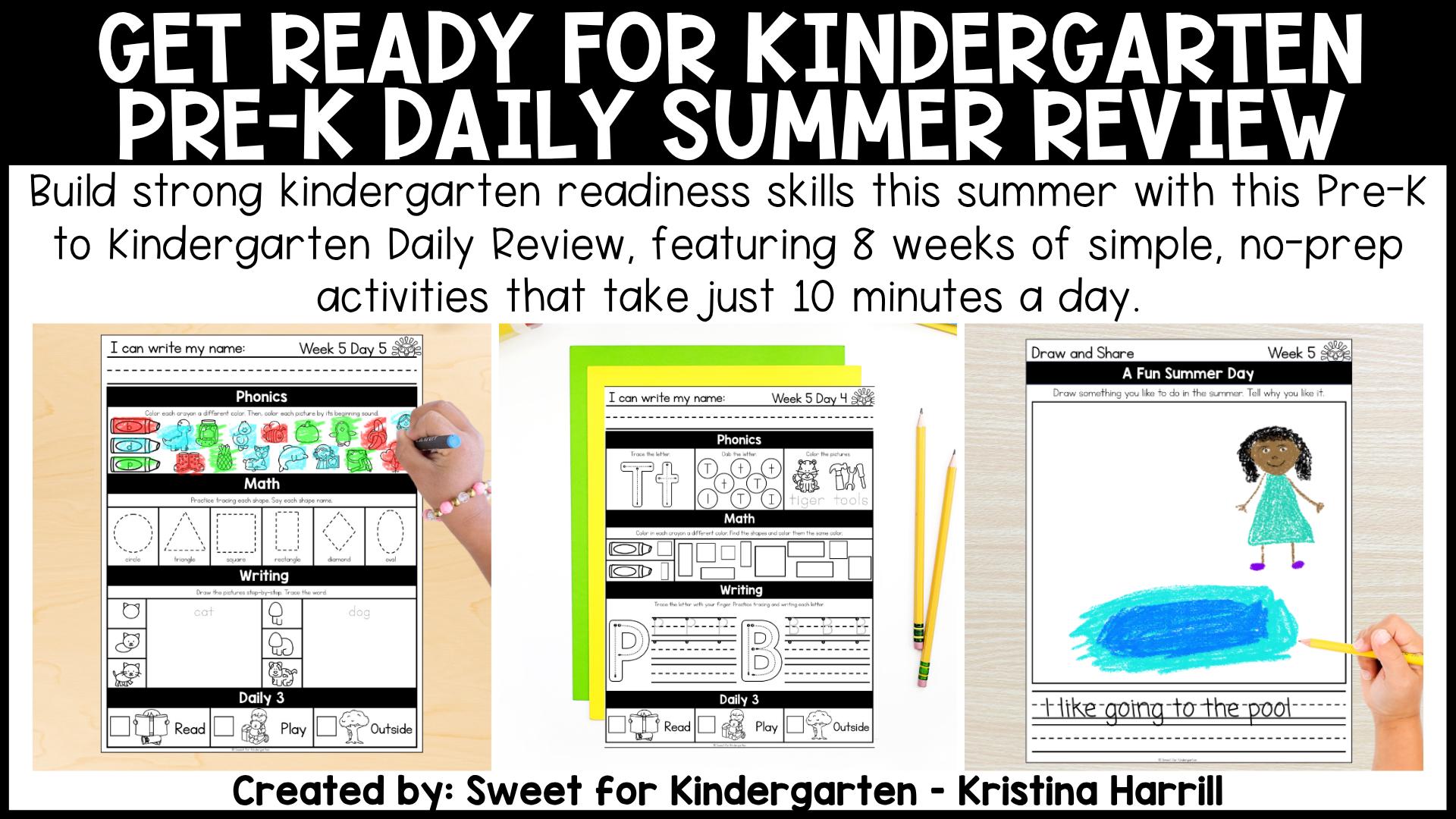 Kindergarten Readiness Workbook Pre-k Summer Learning Activities Get ...