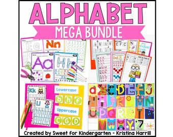 Alphabet Learning Activities Bundle: Preschool, Pre-K, Kindergarten Games and Worksheets (PDF Download)