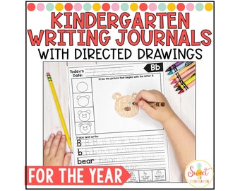 Kindergarten Daily Writing Journals with Handwriting and Directed Drawing | Phonics-Based Writing Activity