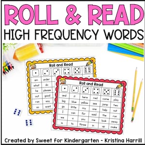 Sight Words Game: High Frequency Words Roll and Read, K-3 Reading Fluency (Editable Template)