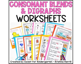Phonics Worksheets: Consonant Blends & Digraphs - Kindergarten 1st Grade (PDF)