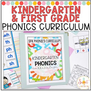 Kindergarten & First Grade Phonics Curriculum Bundle | Lessons Activities Worksheets Games Phonemic Awareness | Homeschool Reading Program