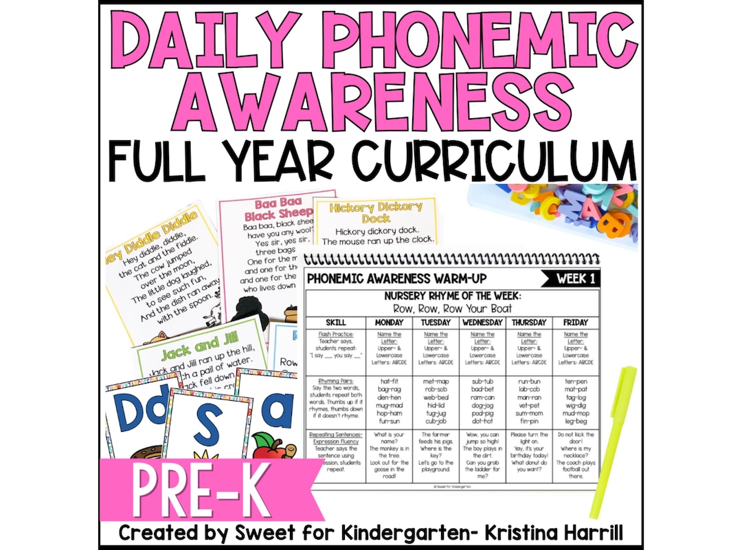 Pre-k Phonemic Awareness Lessons: Daily Warm-ups Science of Reading ...