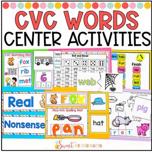 CVC Words Phonics Games & Hands-On Activities for Kindergarten or 1st Grade | Literacy Center Ideas for Homeschool At Home Learn to Read