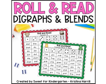 Roll and Lies Phonics Spiel: Digraphen & Konsonantenmischungen (Digitaler Download)