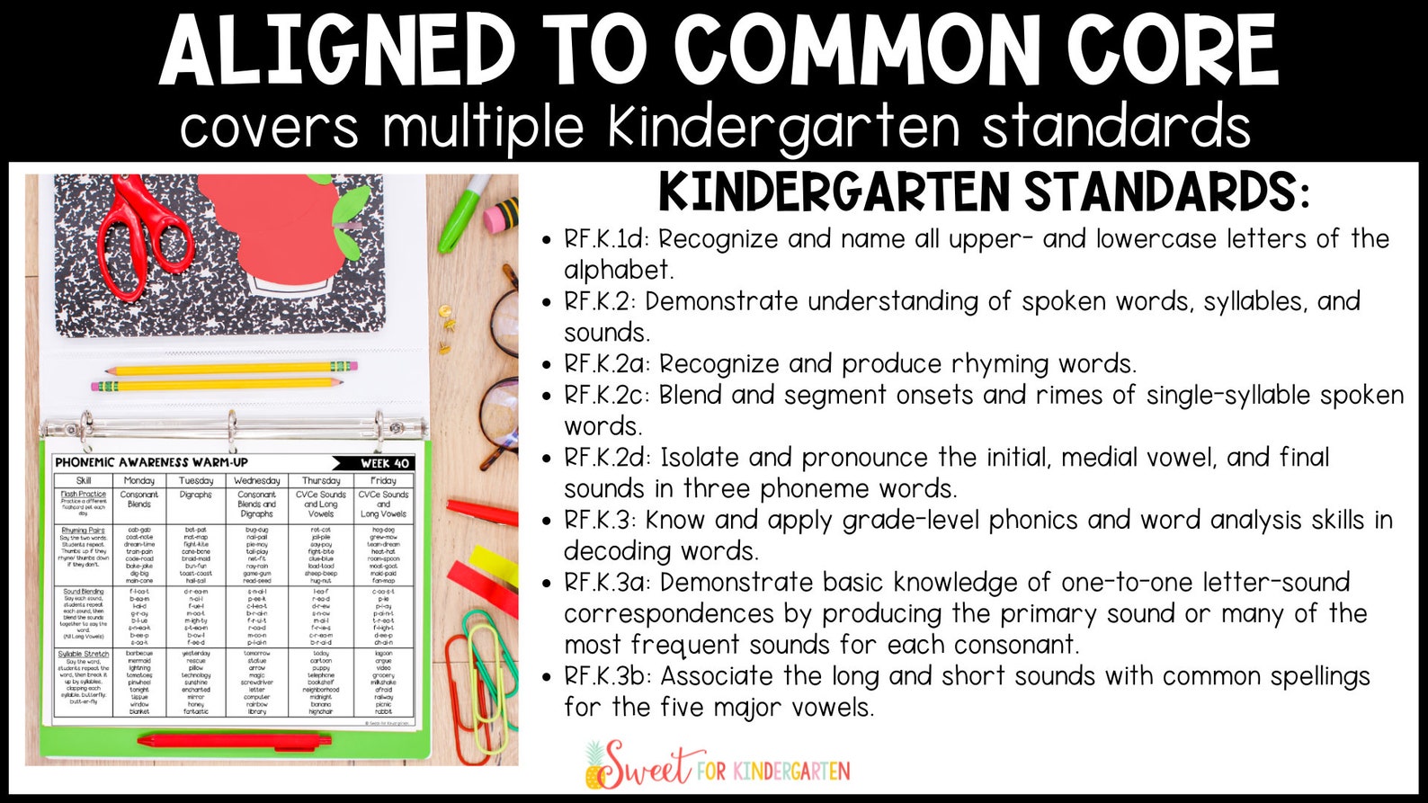 Kindergarten Phonemic Awareness Daily Lessons: Homeschool Phonics ...