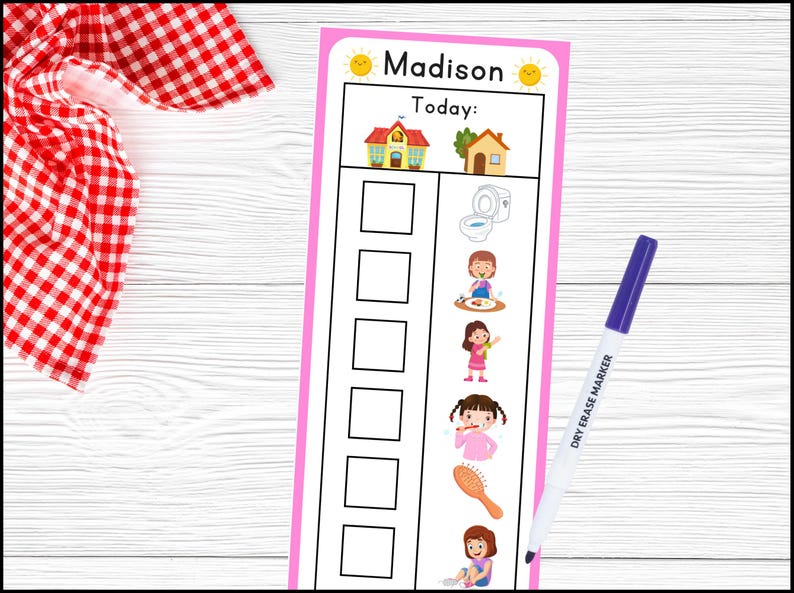 Editable Toddler Visual Checklist Canva Template Preschool Getting ...