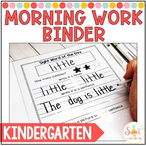 Kindergarten Morning Work Binder | Reusable Homeschool Activities | Daily At-Home Reusable Activity | Engaging & Educational Morning Routine