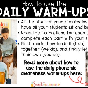 Kindergarten Phonemic Awareness Daily Lessons: Homeschool Phonics ...