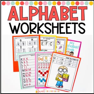 Alphabet Worksheets Letter Recognition & Sound Activities for Preschool, Pre-K, or Kindergarten No-Prep Phonics Printables for Homeschool