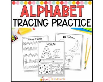 Alphabet Tracing Worksheets: Handwriting Practice for Preschool (Digital Download)