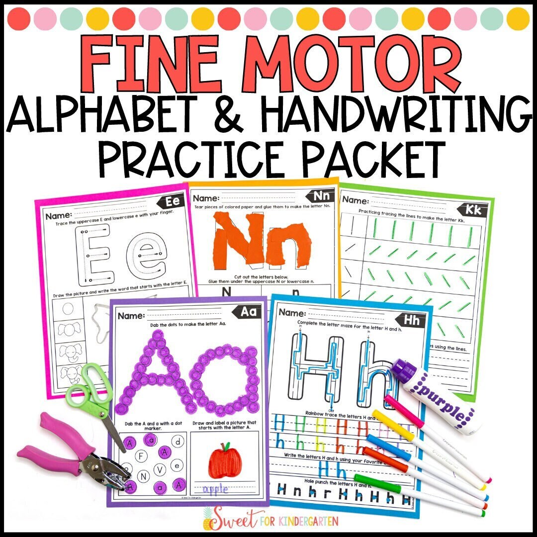 Fine Motor Handwriting and Alphabet Practice Worksheets Etsy