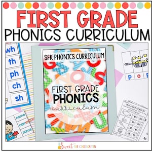 Complete First Grade Phonics Curriculum Lessons Activities Worksheets Games & Phonemic Awareness Practice Homeschool Reading Program