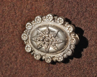 Antique Victorian Sterling Silver Star Brooch: Celestial Talisman