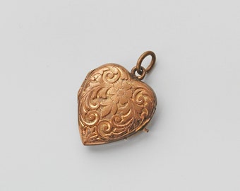 Antique victorian forget me not mourning locket with hair, in rolled rose gold
