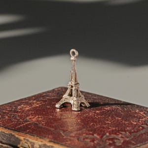 Vintage miniature eiffel tower Paris souvenir charm, in sterling silver