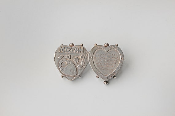 Antique 1900 heart shaped mizpah lover's long dis… - image 3