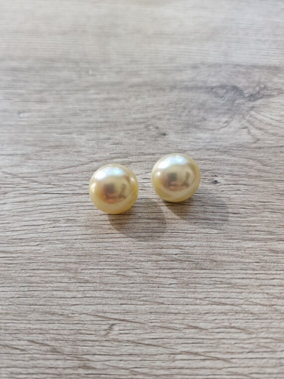 Boucles D'oreilles Argent Sterling Avec Perles Des Mers Du Sud Dorées - Fait Main, Neuf Avec étiquettes