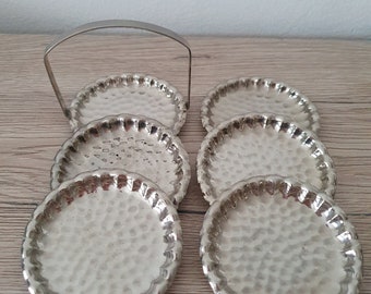 Vintage Metal Support, with 6 Supports to Put on the Table for Glasses