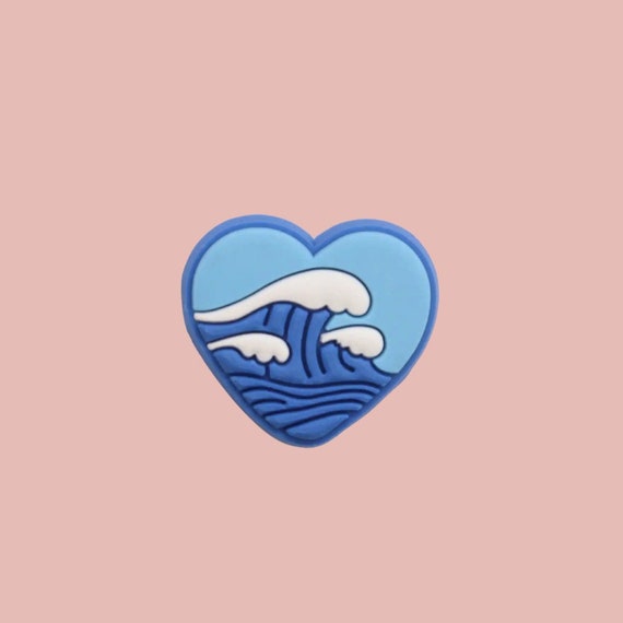 summer beach jibbitz sea waves heart croc jibbitz charm x 1