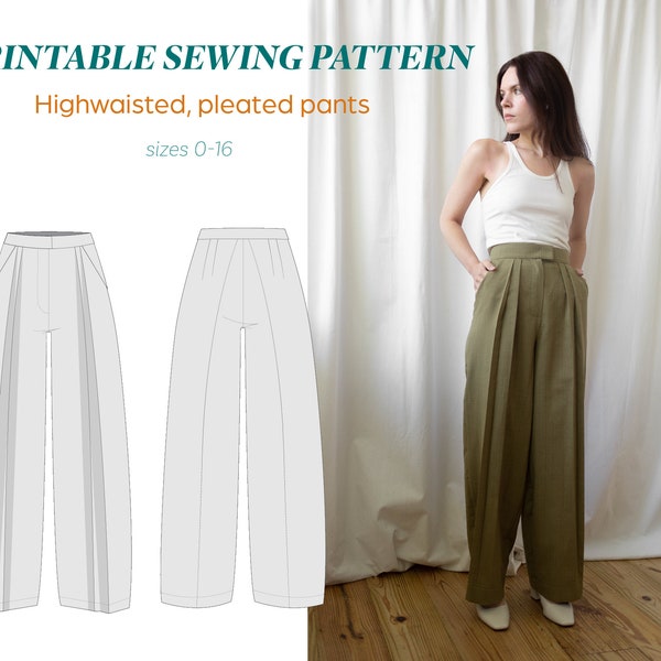 High Waisted Pants Pattern - Etsy