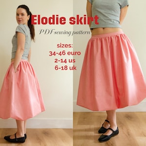 Elodie Skirt Sewing Pattern with Pockets – Bubble Hem Skirt PDF – Beginner Summer Sewing Pattern –  Video Tutorial Included