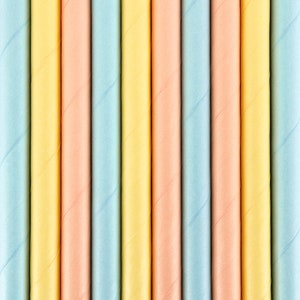 Spring Vibes - Turquoise, Yellow, Peach Paper Straws