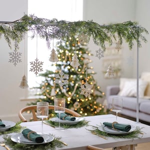 Wooden Snowflake & Honeycomb Tree Christmas Hanging Decorations